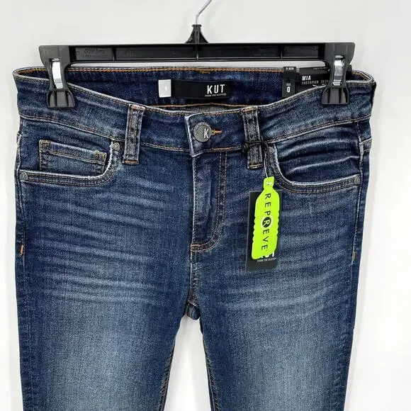 Kut from the Kloth NWT Mia Toothpick Skinny Dark Wash Denim Jean // 0 - Picture 2 of 6